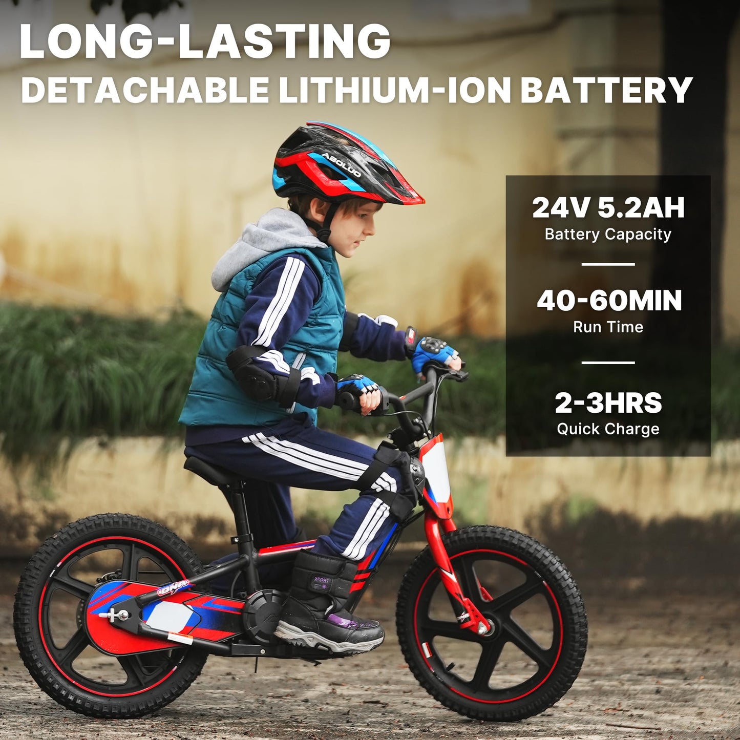 Lightweight Electric Dirt Bike for Kids, 170/340W Electric Motorcycle Up to 10/12MPH, 24V Detachable Battery, Hand-Operated Dual Brakes Electric Balance Bike for Ages 3-6/5-12