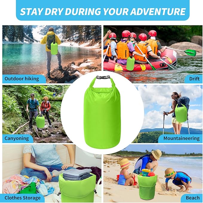 Dry Bag Set, Waterproof Small Lightweight Dry Bags for Paddle Board Kayaking, Fishing, Camping (Green, 40L 2Pack)