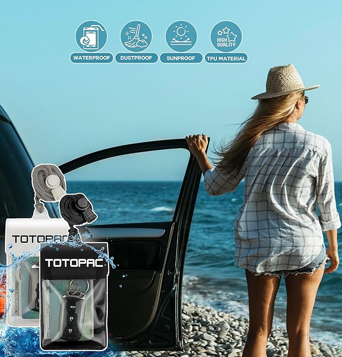 Waterproof Car Key FOB Pouch Submersible Dry Bag Holder for ID Credit Cards Cash Keys Case Swim Surf Floating Wallet