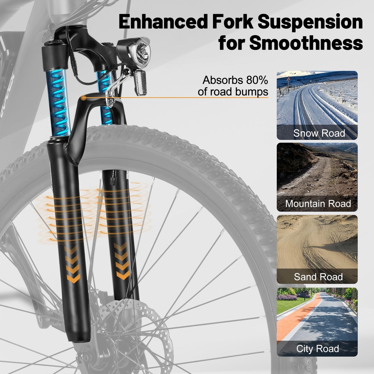 ACTBEST Race Electric Bike for Adults 21-Speed 26" Ebike,Peak 750W Brushless Motor, 22MPH, 468Wh 13AH Removable Battery, Up to 55 Miles, Commuting Mountain Electric Bicycle with Fork Suspension,26G