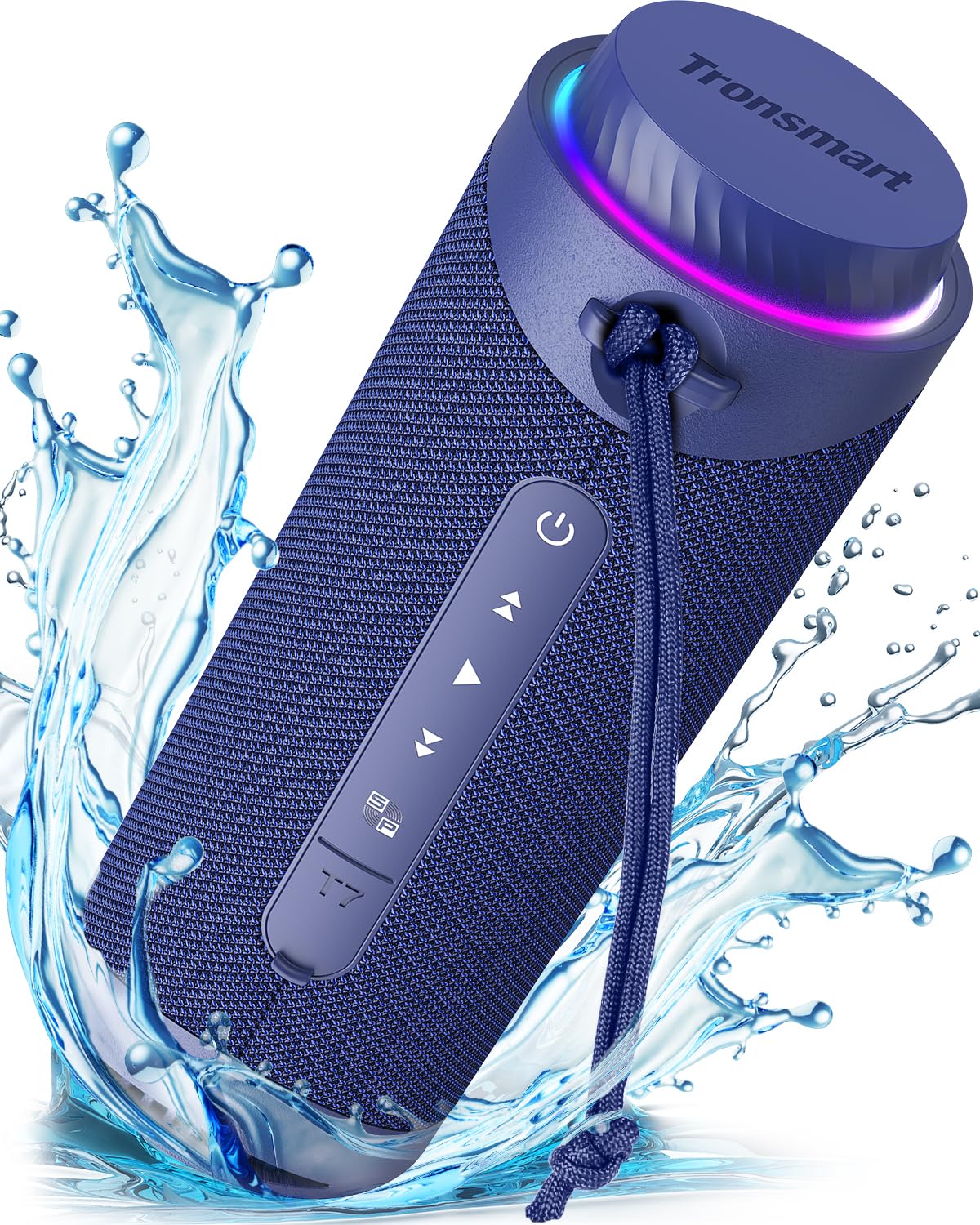Tronsmart T7 Portable Bluetooth Speakers with 30W 360°Surround Sound, Bluetooth 5.3, Enhanced Bass, Wireless Stereo Pairing, Custom EQ via APP, IPX7 Waterproof Speaker for Party, Home, Outdoor(Blue)