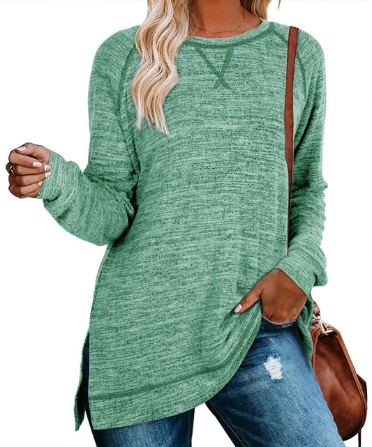 Aokosor Womens Sweaters 2024 Winter Christmas Fashion Clothes Casual Long Tops for Leggings Green XL