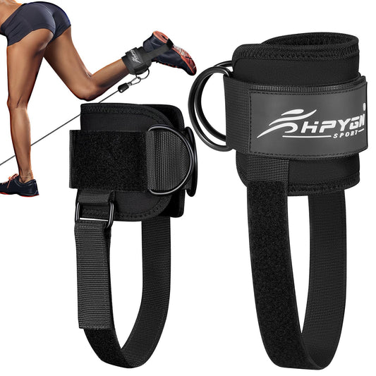Ankle Cuffs for Cable Machine, Gym Kickback Strap for Glute Leg Workouts, Booty Hip Abductors Exercise, Adjustable Padded Ankle Straps for Cable Machine, Home Gym Attachment for Women & Men
