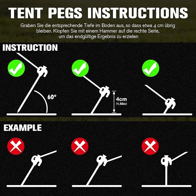 14 Pack Heavy Duty Outdoor Camping Tent Pegs, Aluminum Tent Pegs, Rust and Corrosion Resistant, Suitable for Garden, Camping, Outdoor Hiking, Fishing and Camping Tents.