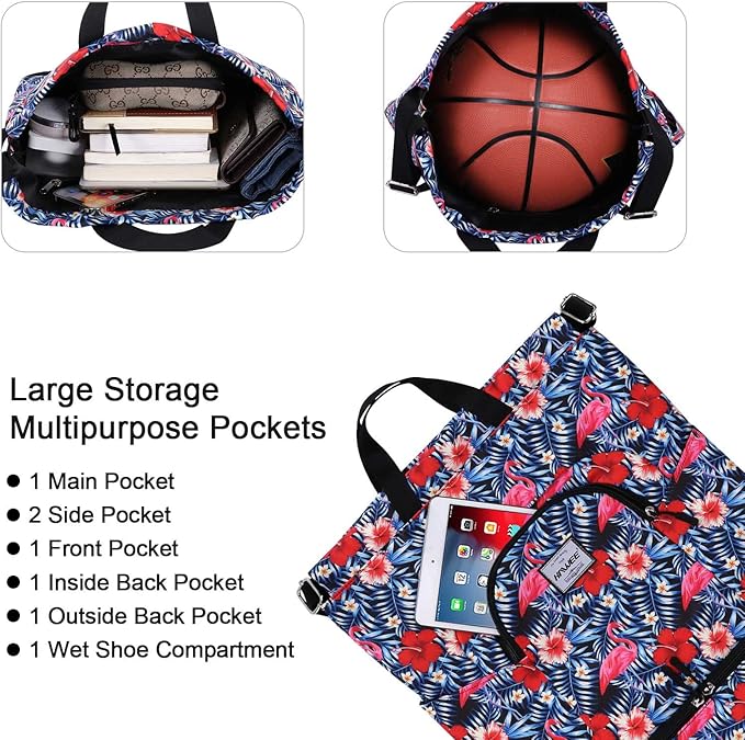 Dry Wet Drawstring Backpack with Shoe Compartment for Women Adjustable Gym Bag