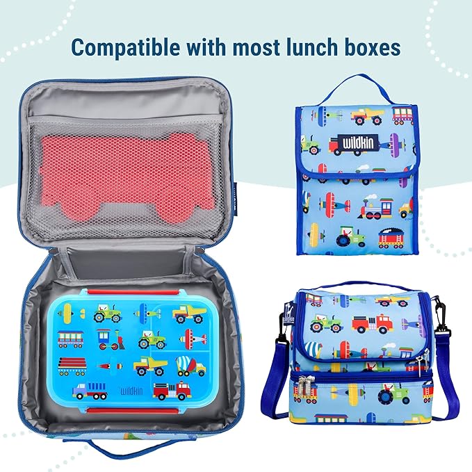 Wildkin Kids Ice Packs (4 Packs) for Boys & Girls, Perfect for Daycare & Preschool Slim & Reusable Ice Packs, Keep Lunches Fresh & Cool for School & Travel, Portable Ice Packs for Kids (Fire Truck)