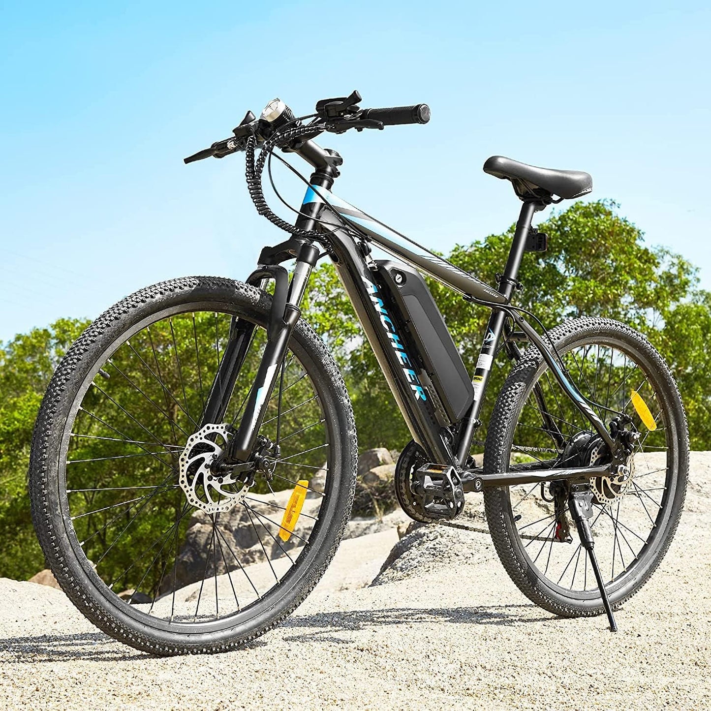 ANCHEER Electric Bike for Adults, [Peak 750W Motor] Electric Mountain Bike, 26" Sunshine Commuter Ebike, 55 Miles 20MPH Electric Bicycle with 48V/374Wh Battery, LCD-Display, 21 Speed