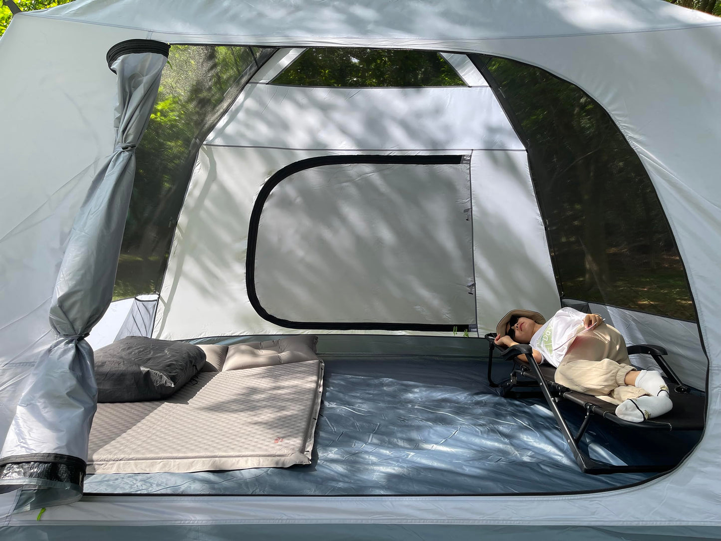 Three Bears Outdoor 6 Person Camping Tent - Waterproof Windproof Double Layer Design - Family and Car Camping - with Carry Bag and Storage Pouch - 76 Inches High (Dark Green)
