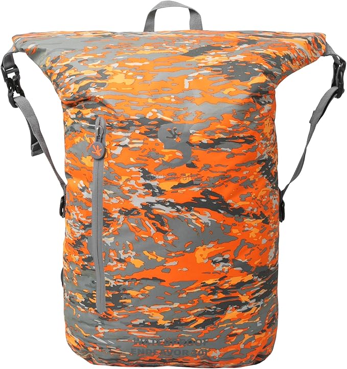 geckobrands Lightweight 30L Waterproof Backpack - Lightweight Watertight Outdoor Bag Hiking Traveling Light Water Activities