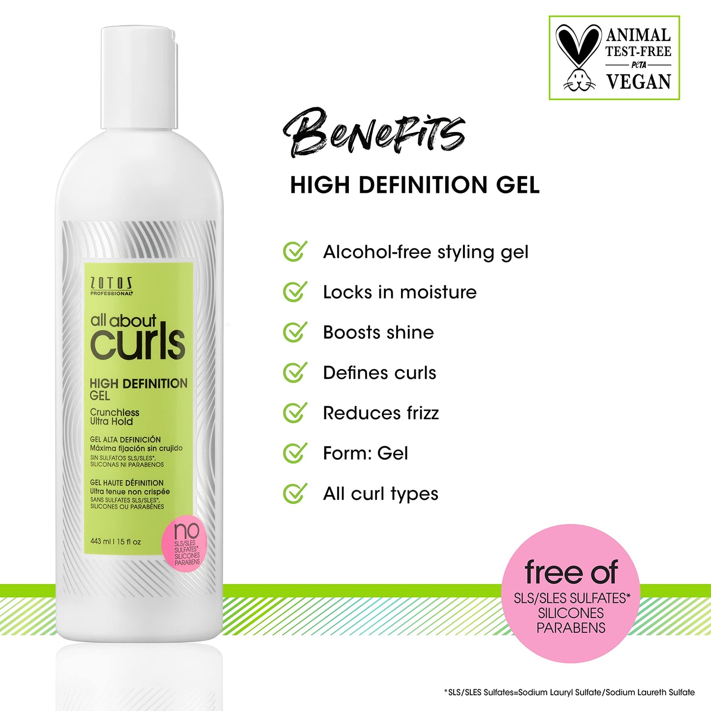 ALL ABOUT CURLS High Definition Gel | For Curly Hair Styling | Travel Size | Alcohol-Free | Moisturize, Define & Enhance Texture | Reduce Frizz & Boost Shine | Crunchless Ultra Hold | 1.7 Fl Oz
