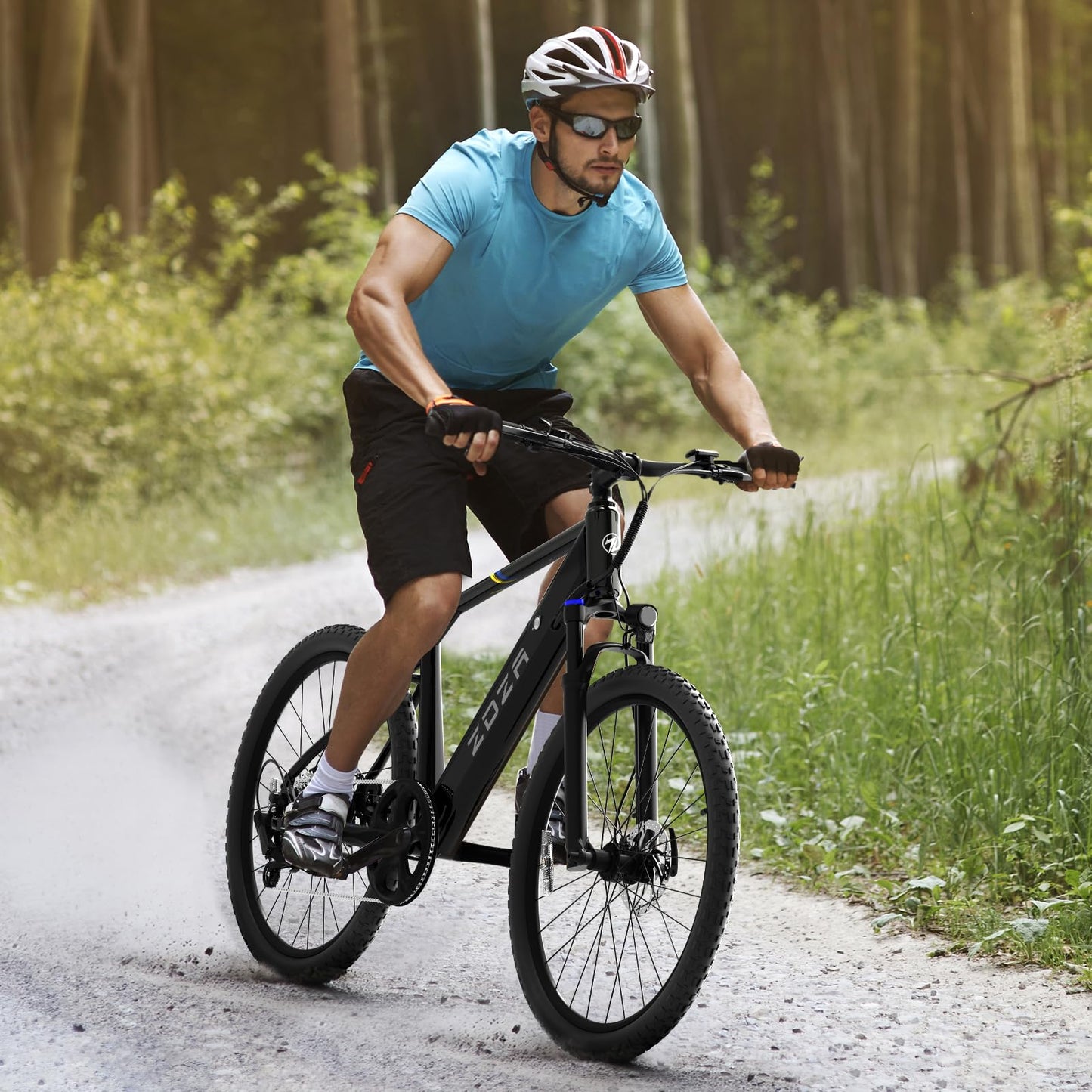 ZDZA Electric Bike, 1000W Peak Motor, 26” Electric Mountain Bike, 375Wh Removable Battery, 40 Miles Range & 20 Mph Step-Over Ebike for Adults, Electric Bicycle for Commute, 7 Speed (Black)