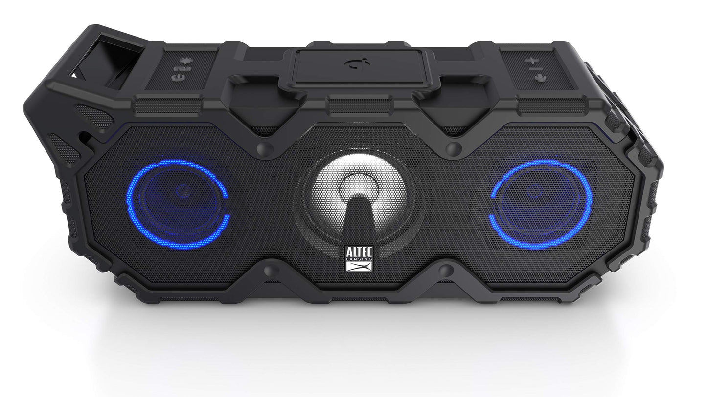 Altec Lansing Super LifeJacket Jolt - Waterproof Bluetooth Speaker, Durable & Portable with Qi Wireless Charging and Customizable Lights, Wireless Speaker for Travel & Outdoor Use