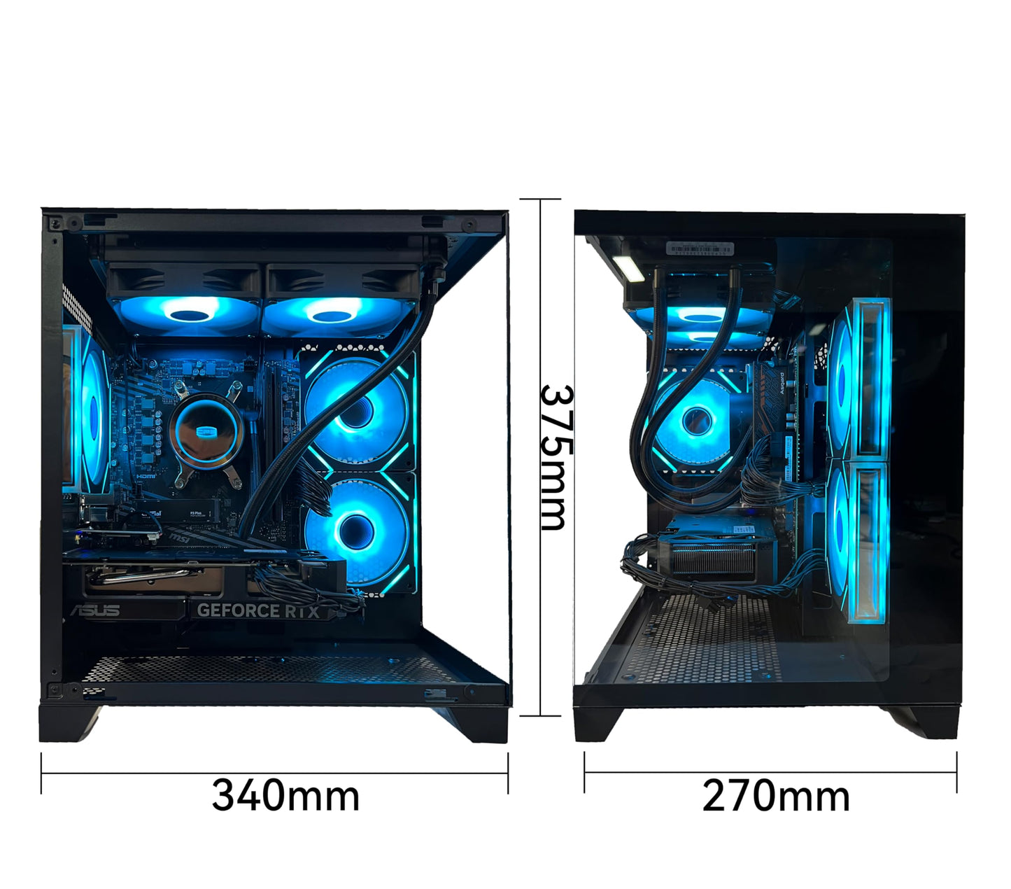 YAWYORE Gaming PC Desktop Computer, Ryzen 7 5700X,RTX 4060,32GB DDR4 RAM and 1TB M.2 NVMe SSD, 240 Liquid Cooler, ARGB Fans,Game Design Office (R7 5700X / RTX 4060 / 32GB DDR4 / 1TB SSD)