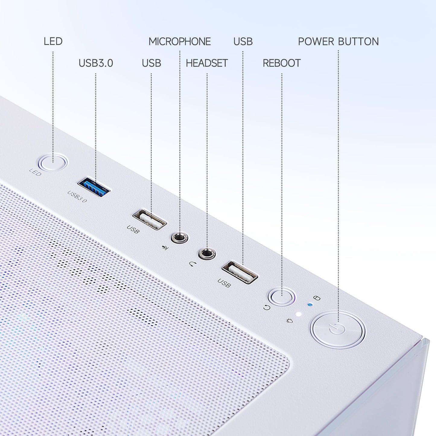 NINGMEI Soul Gaming PC Desktop,AMD Ryzen 5 5600GT 6 core 3.6GHz(up to 4.6GHz),AMD Radeon Vega 7 Graphics,16GB DDR4 RAM 3200MHz,1TB NVME SSD,550W PSU, Windows 11 Home 64-bit,White