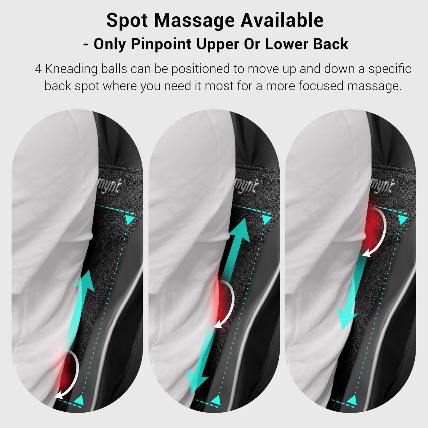 Mynt FSA HSA Eligible 3D Shiatsu Neck and Back Massager for Chair with 10 Deep Kneading Nodes, Back Massage with Heat, Portable Spot Massage Chair Pad (Black)