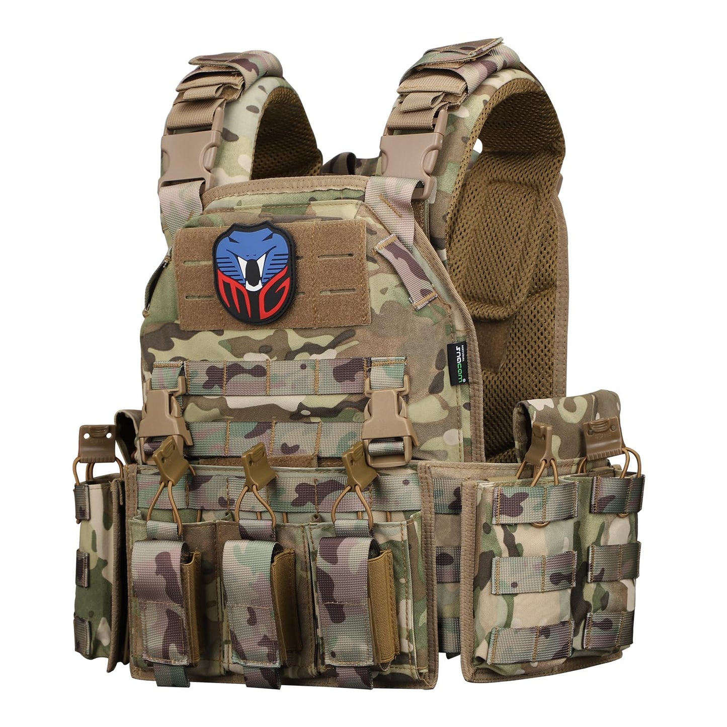 MGFLASHFORCE Tactical Vest Molle Airsoft Vest for Men (CP)