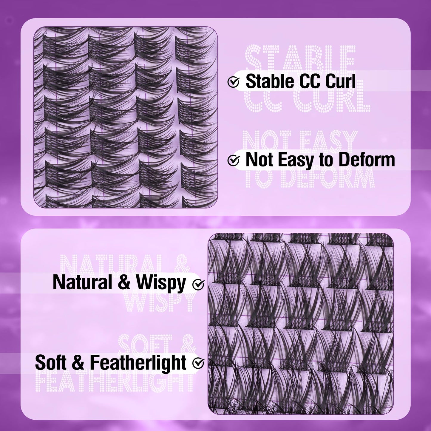 Natural Lash Clusters Kit Wispy Eyelash Clusters CC Curl Cluster Eyelash Extensions 132 pcs Individual Lash Extensions DIY Lash Extension Kit with Lash Bond and Seal and Remover Lash Kit by Mavphnee