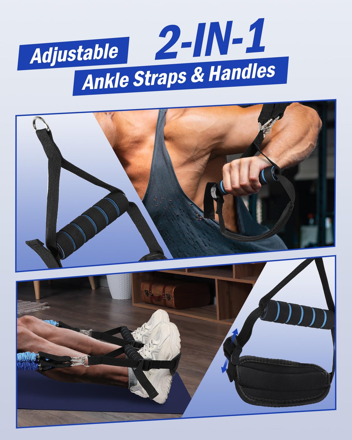 ALongSong Portable Pilates Bar Kit with Resistance Bands Natural Latex, Adjustable Exercise Equipment Multifunctional Yoga Pilates Stick for Home Gym Supports Full-Body Workouts