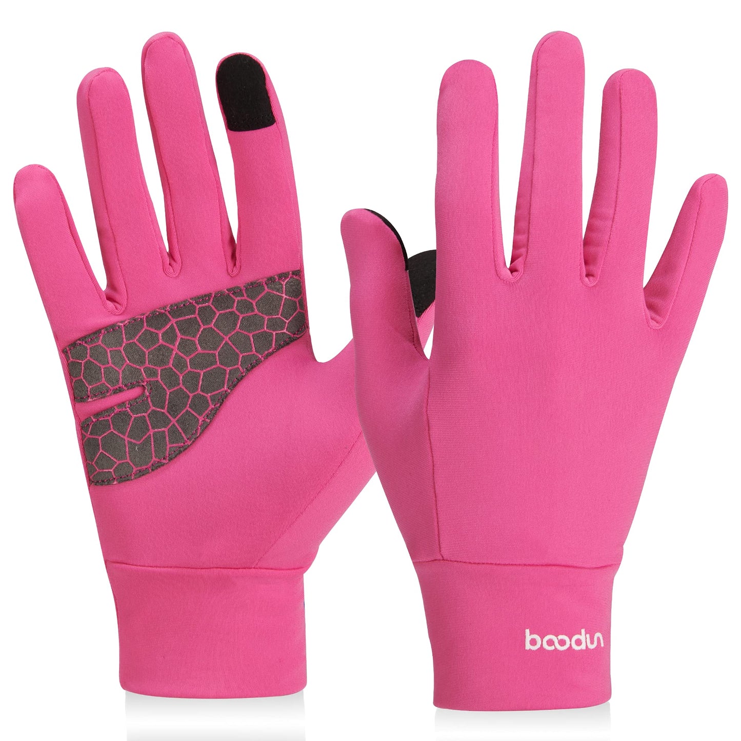 Arcweg Running Gloves Winter Thermal Anti-Slip Touchscreen Gloves Windproof Fleece Lining Gloves Men Women for Sports Walking Cycling Driving Riding Bike Red S/M
