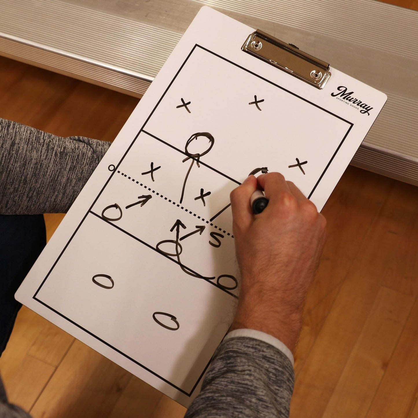 Murray Sporting Goods Dry Erase Coaches Clipboard | Double-Sided Dry Erase White Board (Volleyball)