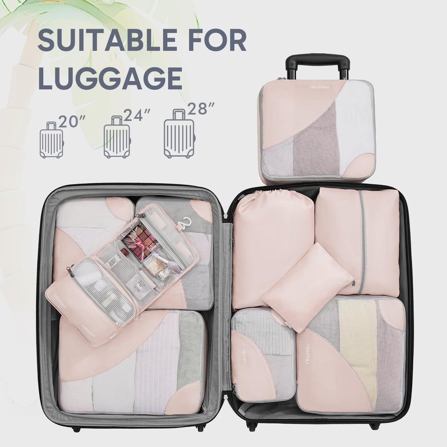 ALL INCLUDED 10 Set Durable Packing Cubes for Suitcases,Gifts for Women Mom, UPGRADED Anti-Tear Stitching, NEW Improved Luggage Packing Organizers for Travel Accessories (Beige)