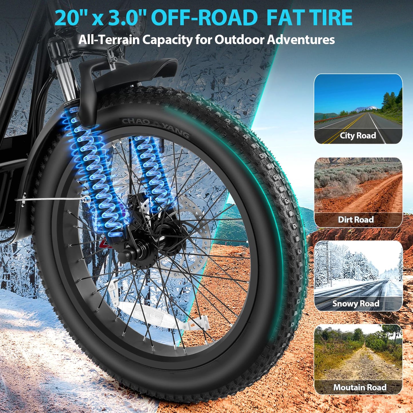 Caroma 819W Foldable Electric Scooter Adults, 20" Fat Tire Electric Bike with 500Wh Battery, Up to 30Miles & 20MPH, Adult Electric Bicycles for Commuting with Basket&Adjustable Seat（Black）
