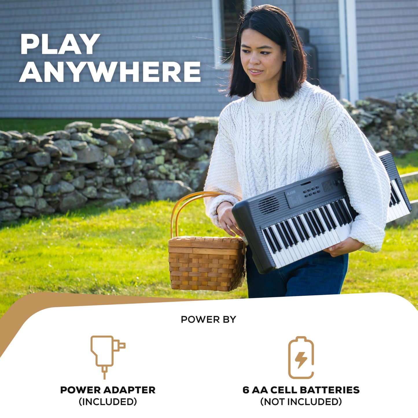 Alesis Melody 61 MK4 Keyboard Piano for Beginners with 61 Keys, Speakers, Stand, Bench, Headphones, Tablet/Sheet Music Stand, 300 Sounds and Music Lessons