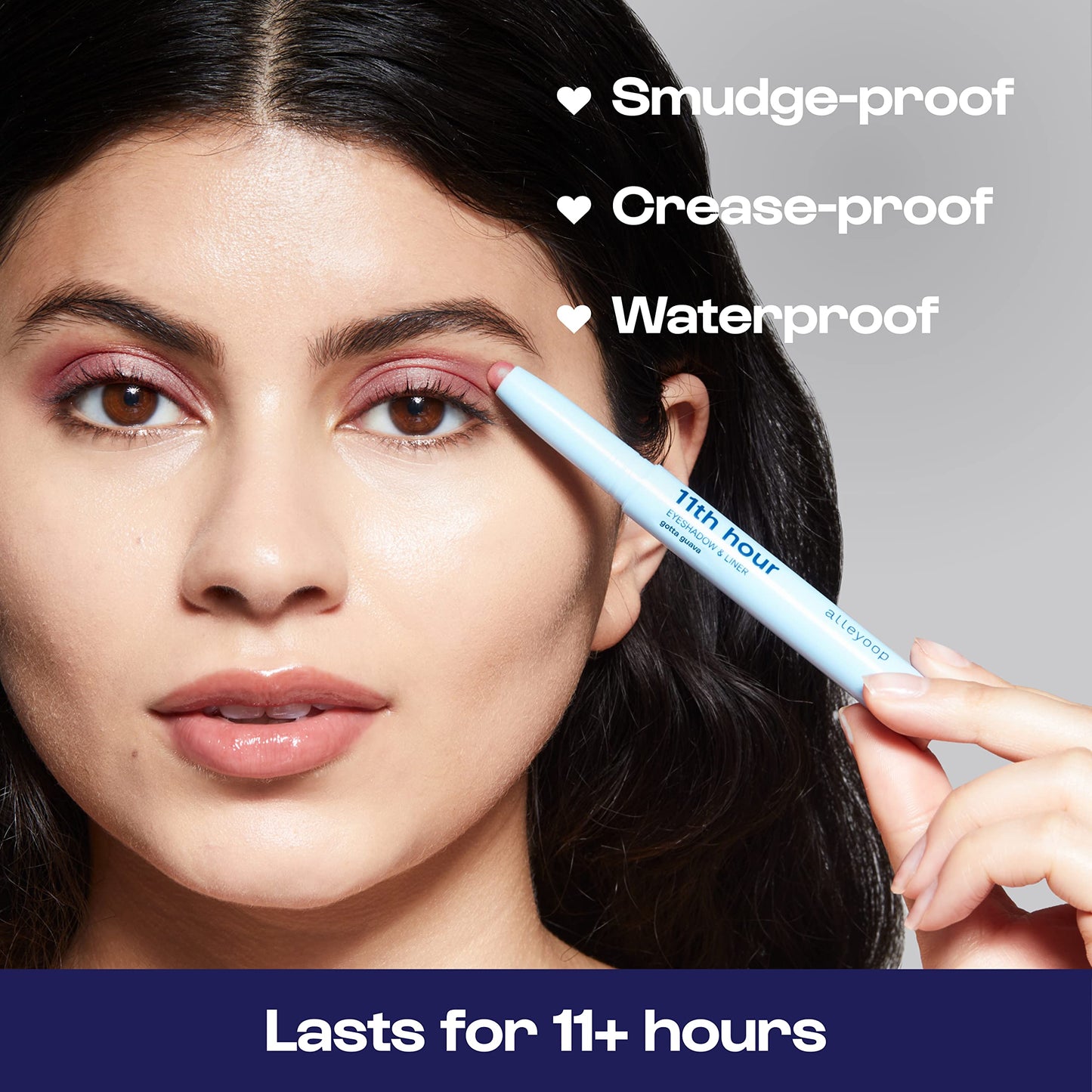 ALLEYOOP 11th Hour Cream Eye Shadow Sticks - Gotta Guava (Shimmer) - Award-winning Eyeshadow Stick - Smudge-Proof and Crease Proof for Over 11 Hours - Easy-To-Apply and Compact for Travel, 0.05 Oz