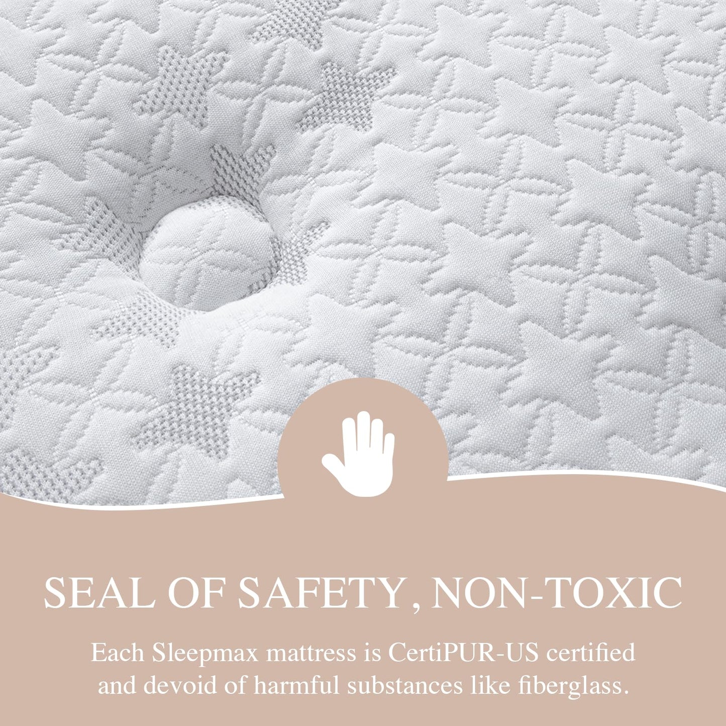 Sleepmax Queen Mattress 14 Inch - Hotel-Collection Hybrid Mattress Extra Lumbar & Hip Support - Deep Sleep Bed in a Box Pain Relief - Fiberglass-Free, CertiPUR-US Certified, 365-Night Trial