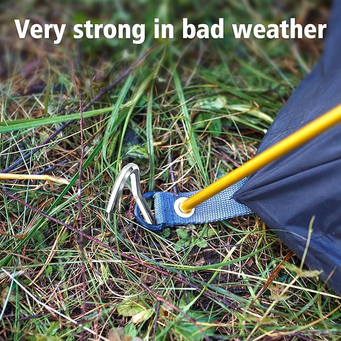 20Pcs 7" Tent Pegs Ground Stakes, Metal Stakes, Camping Peg for Pitching Camping, Camping, Outdoor Decoration