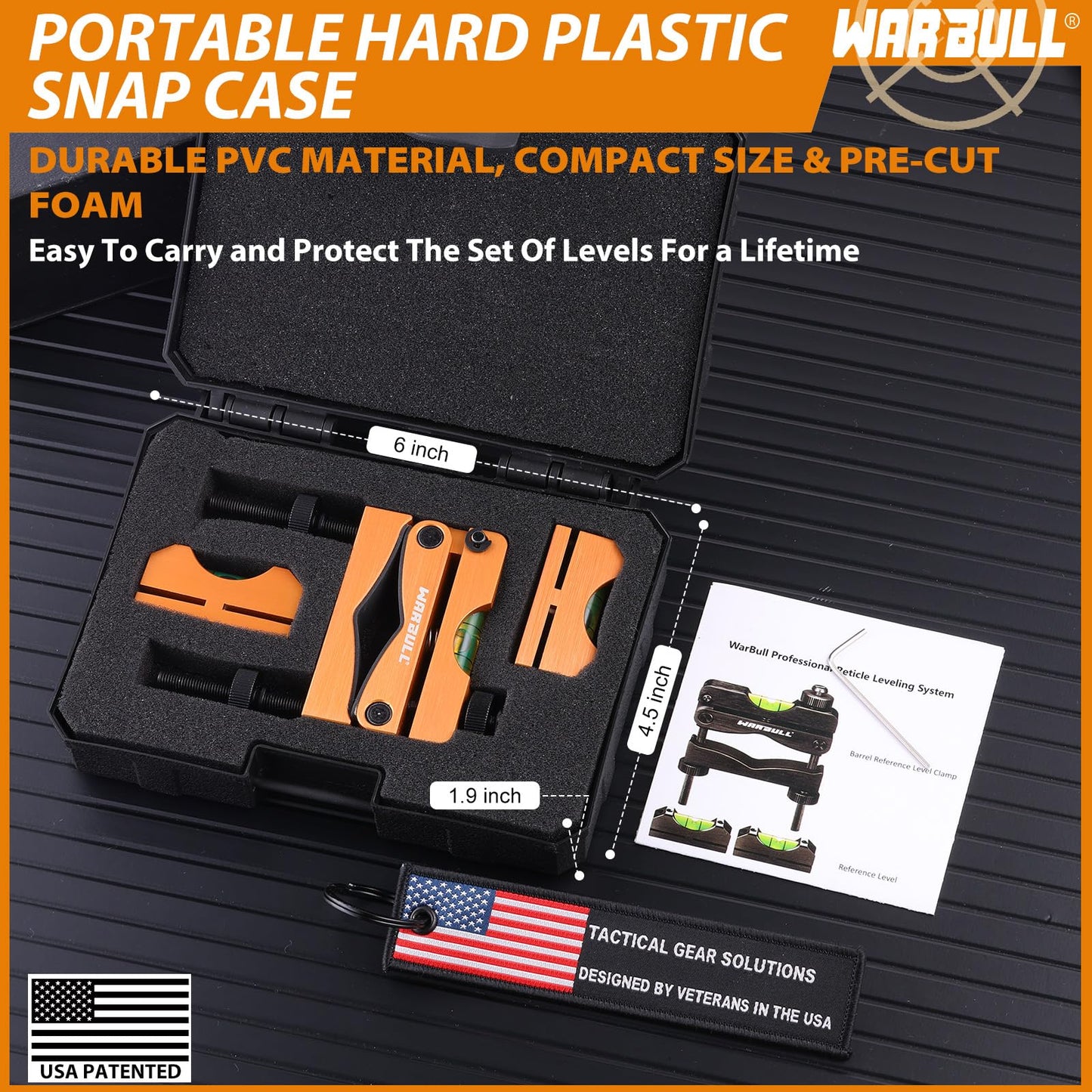 WarBull Scope Leveling Kit Universal, Magnetic Base High-Precision Clearer Level Bubble, Heavy-Duty Scope Leveler, Scope Level Tool for Rifle Shotgun Frame Shooting Table with Storage Case - Glod