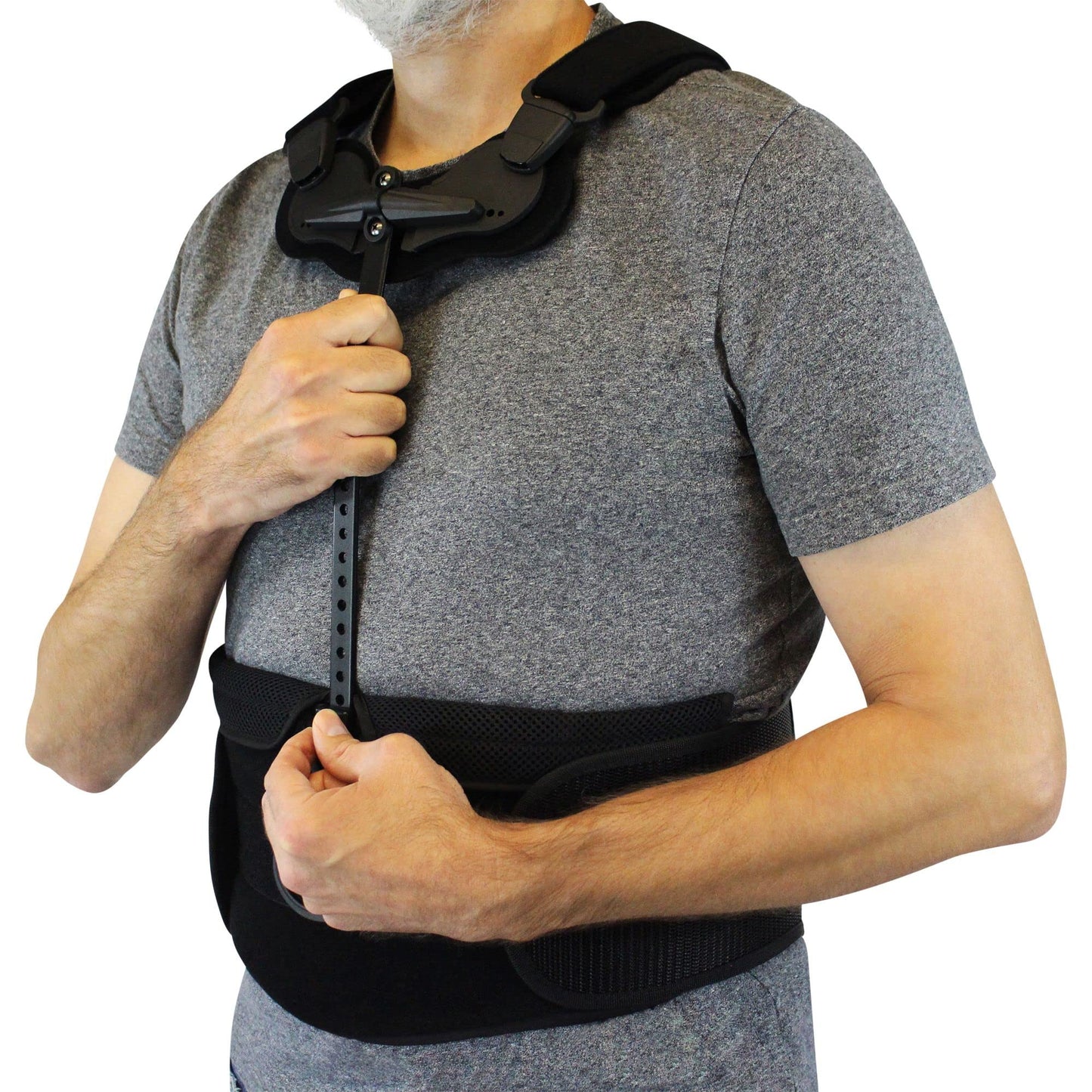 TLSO Thoracic Full Back Brace - Treat Kyphosis, Osteoporosis, Compression Fractures, Upper Spine Injuries, and Pre or Post Surgery with This Hard Lumbar Support for Men and Women (Medium)