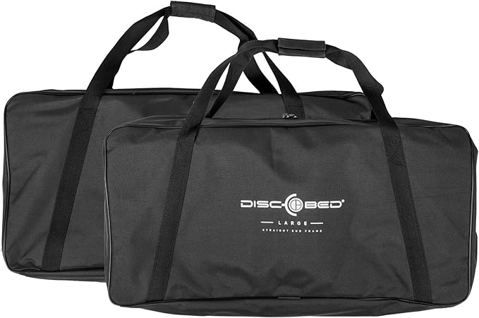 Disc-O-Bed Large Outdoor Convertible 2 Person Bench and Double Camping Cot Portable Bed Bunk System for Adults, Black