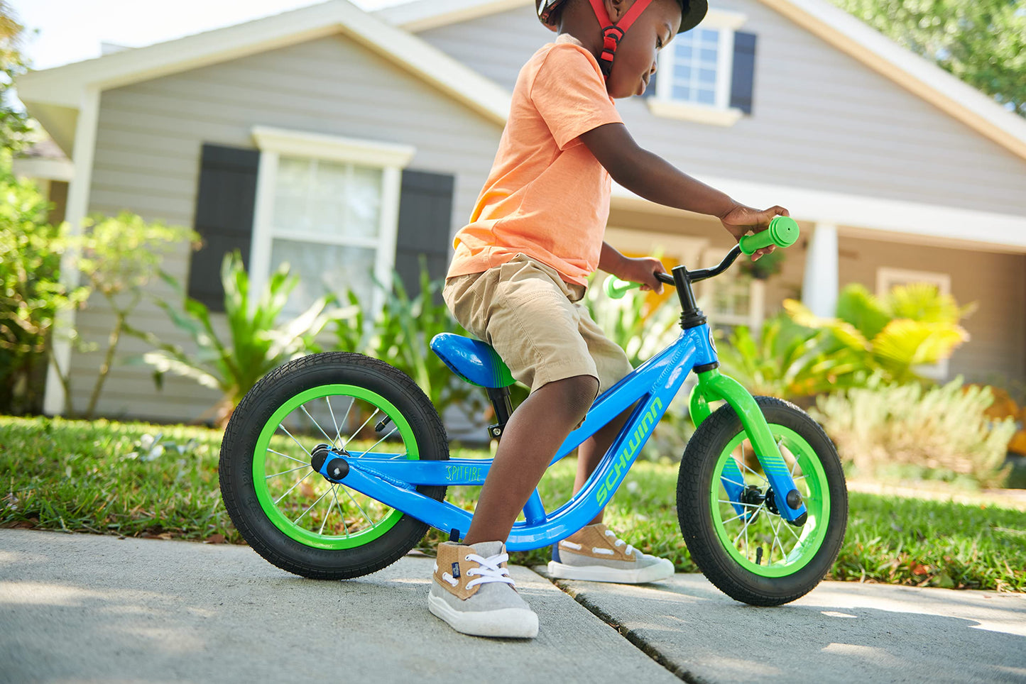 Schwinn Spitfire Boys Balance Bike, 12-Inch Wheels, Beginner Riders Ages 2-4 Years Old, Training Wheels Not Included, Blue