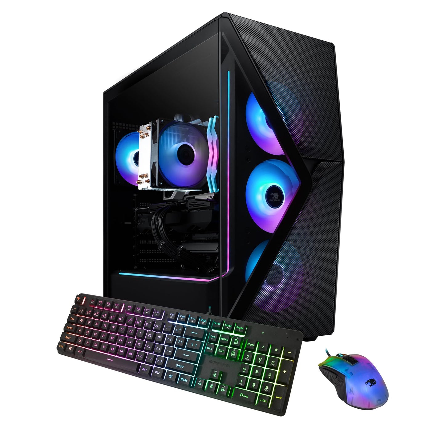 iBUYPOWER Slate MESH Gaming PC Desktop Computer Intel Core i7 14700F CPU, NVIDIA GeForce RTX 5070 12GB GPU, 32GB DDR5 RGB 5200MHz RAM, 1TB NVMe SSD, Windows 11 Home, Keyboard and Mouse - SMI7N5701