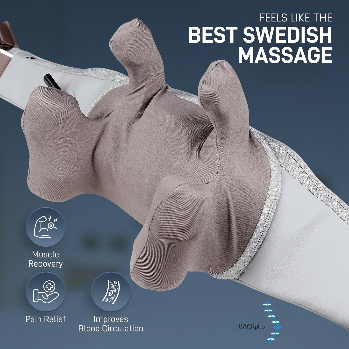 BackPlus Platinum Cordless Neck Massager – Deep Tissue Shiatsu Massage with Heat – Deep Kneading Stress Relief for Back Pain