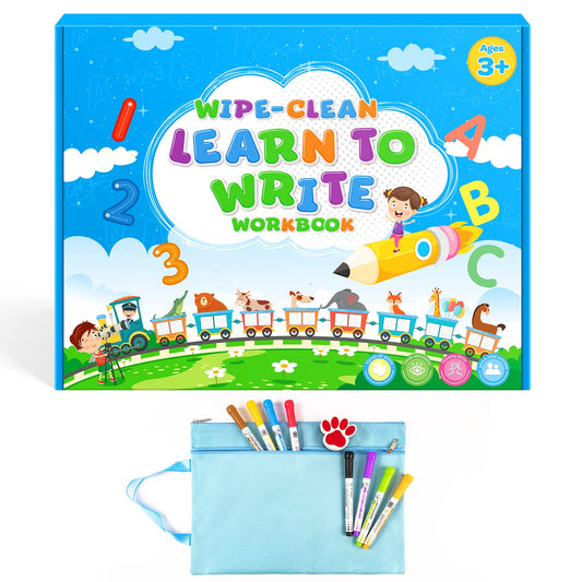 Back to School Supplies - Kindergarten Books for Kids - Toys for 4 5 6 7 Year Old Boys Girls - Handwriting Practice Workbook, Educational ABC Tracing Book with Reusable Activities, Montessori Learning