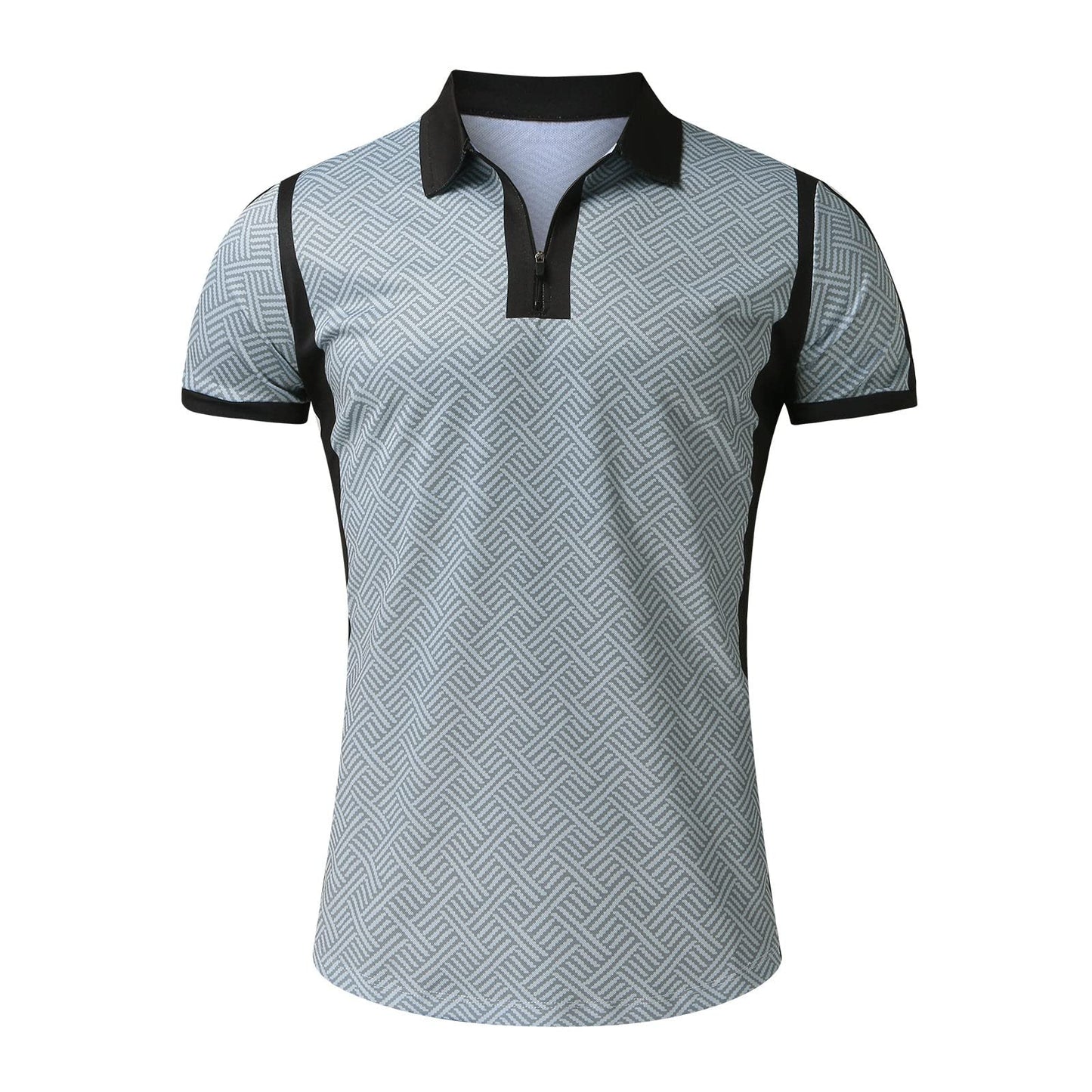 Good T Shirts for Men Two Piece Outfits Set for Men Printed Short Sleeve Polo Shirts Shorts Set Men S Short Set Outfit 2 (Y1-Grey, XL) Chambray Shirt Men