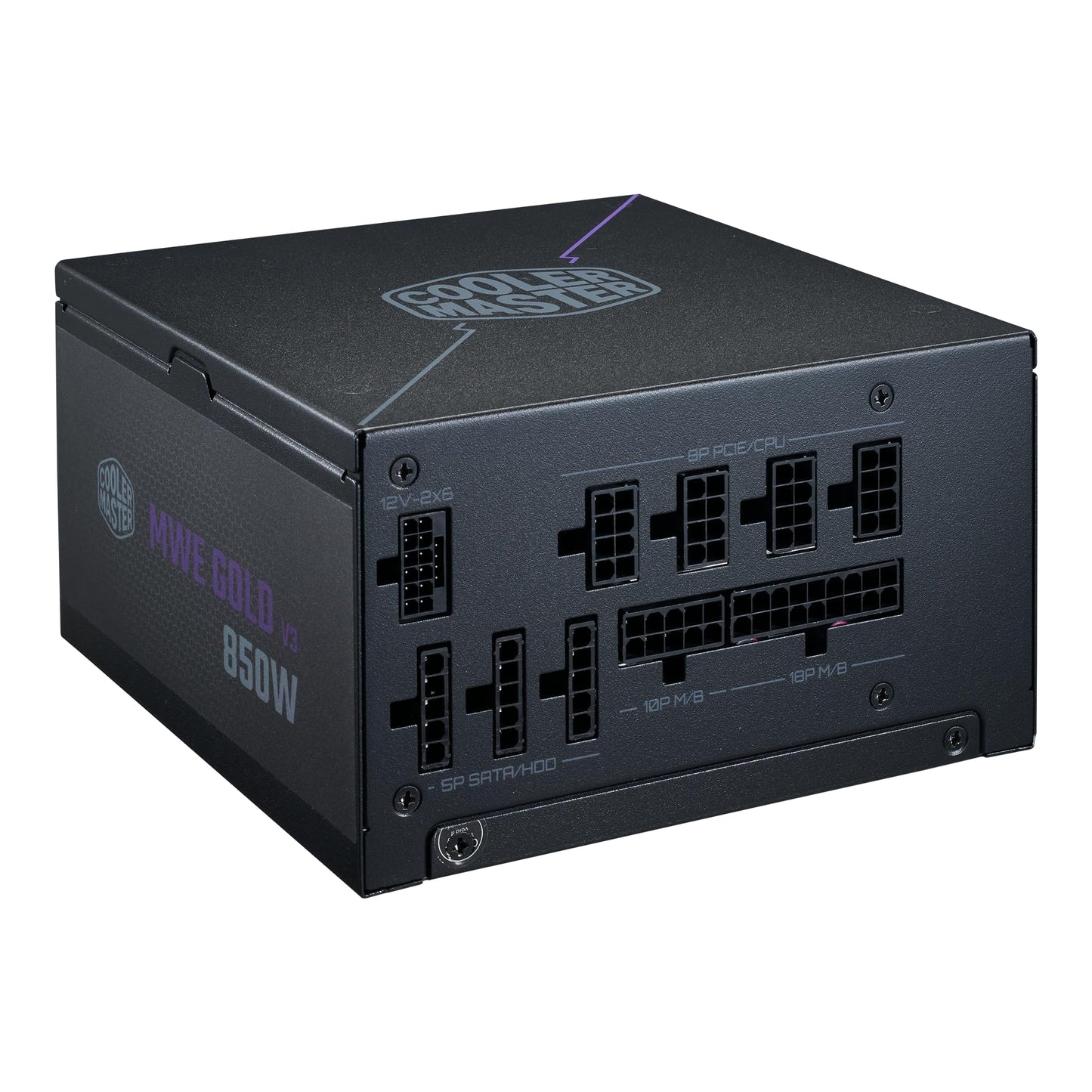 Cooler Master MWE Gold 850 V3 ATX 3.1 Full Modular PSU, 850W, 80+ Gold Efficiency, 90° 12VHPWR|600W PCIe 5.1, GPU Support RTX 4090, Zero-RPM Mode, Hexagonal Fan Cover, 10-Year