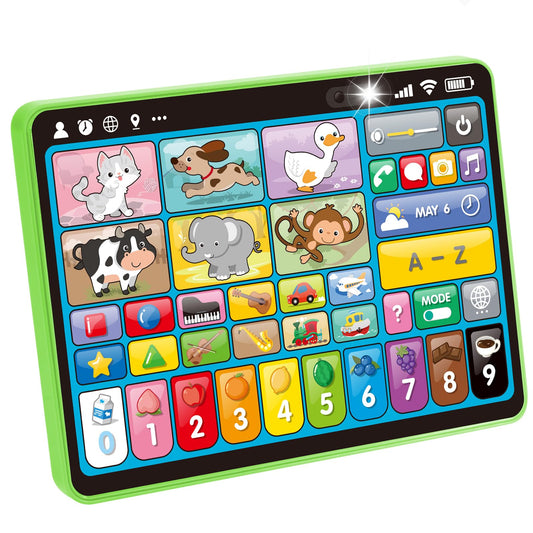 hahaland Trilingual Learning Tablet for Toddlers 1-3 – New Version Educational Toy with Sounds & Speech Therapy – Early Development Gifts for 1 Year Old Boys Girls, Ages 12-18 Months to 2-3 Years