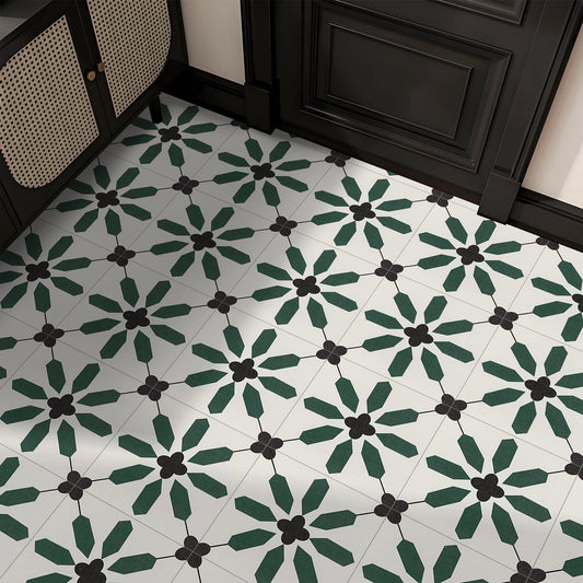 Alow Peel and Stick Flooring, Peel and Stick Floor Tile Waterproof,Flower Self-Adhesive Vinyl Flooring Suit for Bathroom Toilt,Kitchen 12x12in(10pcs)