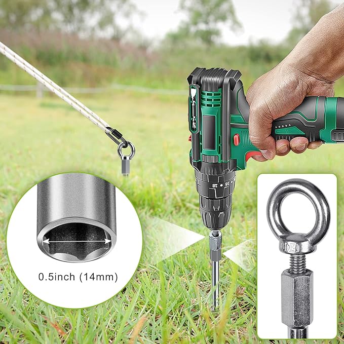 12 Inch Ground Anchors, 8 Pcs Heavy Duty Tent Stakes, Easy to Install and Reusable, for Camping Tents, Trampolines, Sheds, Swing Sets, Securing Animals