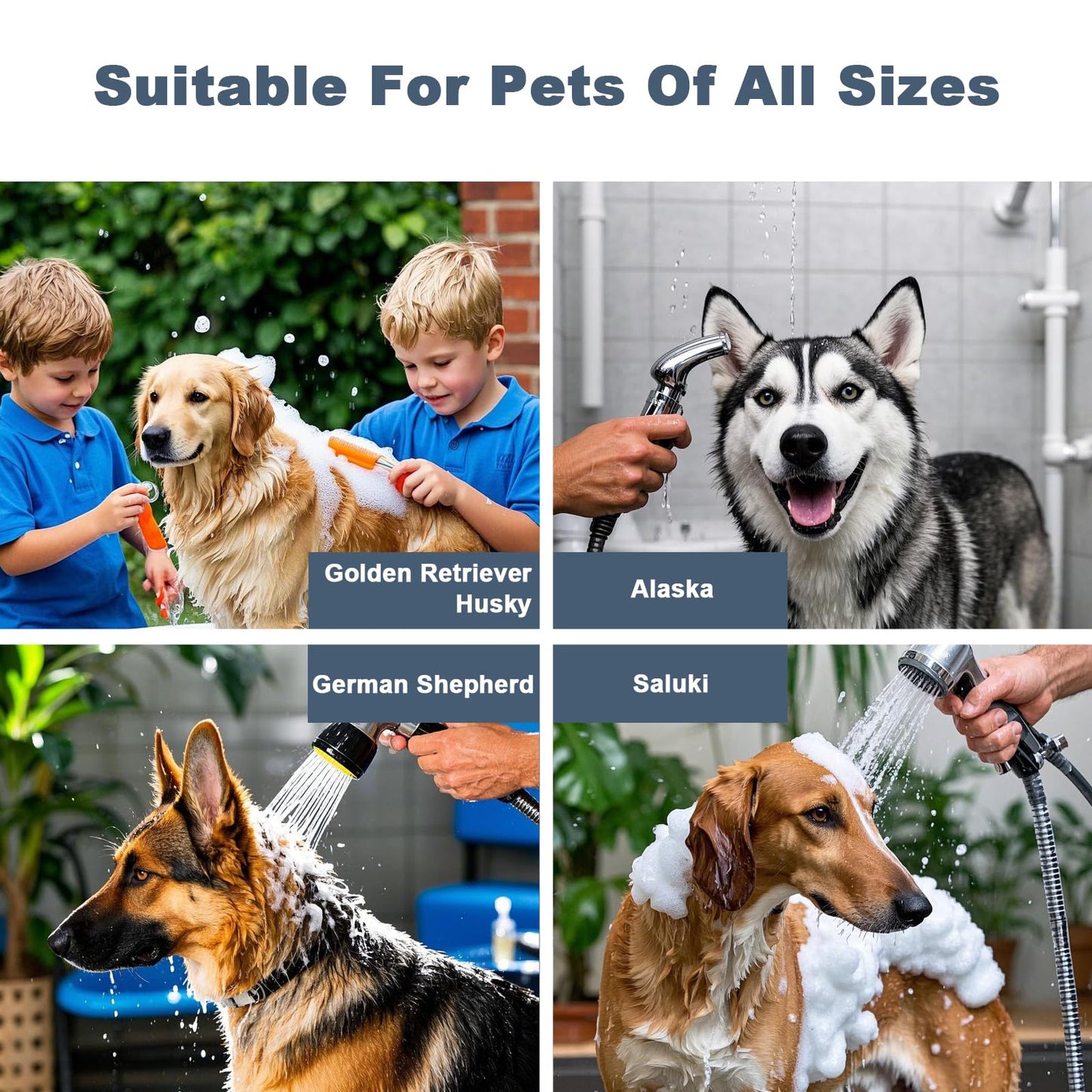 62" Professional Stainless Steel Dog Bathing Station, Large Dog Washing Station W/Dog Bath Brush, Washing Gloves, Floor Grate, Dog and Cat Bath Tub, Dog Washing Sink (62 Inch Right Door)