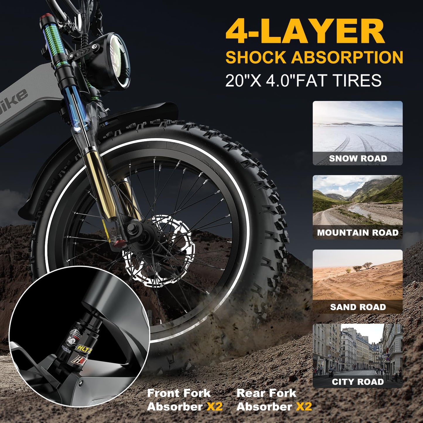 Folding Electric Bike for Adults,1500W Motor(Peak 2000W),35MPH 100Mile,48V 25Ah Battery,20" x 4.0 Fat Tire Foldable Electric Bicycle,Electric Mountain E-Bike,Hydraulic Disc Brake E-Bike