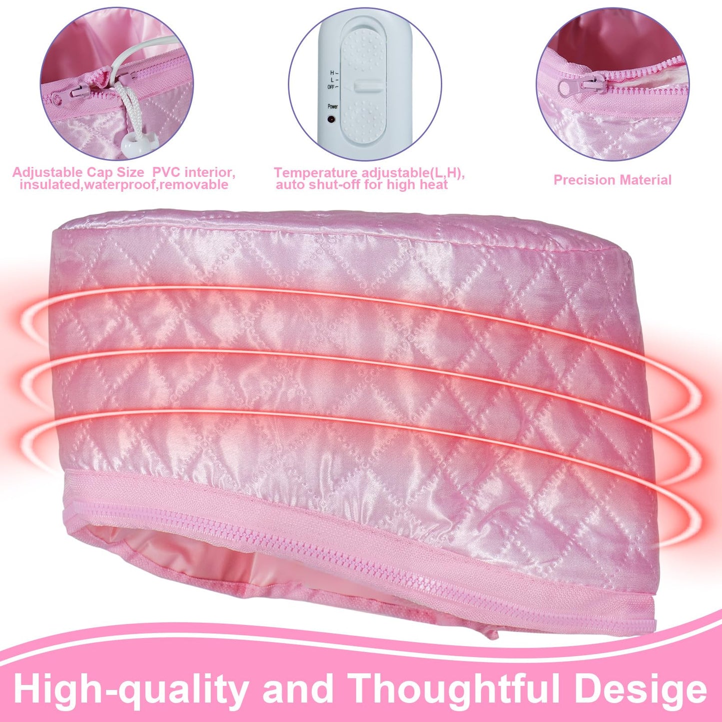 Alotlucky Hair Thermal Steamer Treatment SPA Cap Nourishing Care Hat with Adjustable Temperature Control, Moisturize and Nourish, Hair Care for Home Use