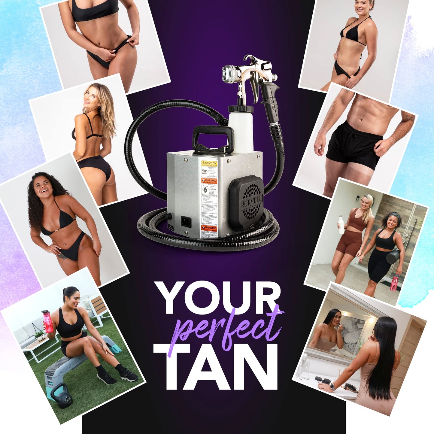 Norvell Mobile Z3000 Professional HVLP System Spray Tan Machine with 10 Foot Hose, Z-Gun Spray Tan Gun - Lightweight Self Tan Applicator for Flawless Spray - Premium Spray Tan Accessories