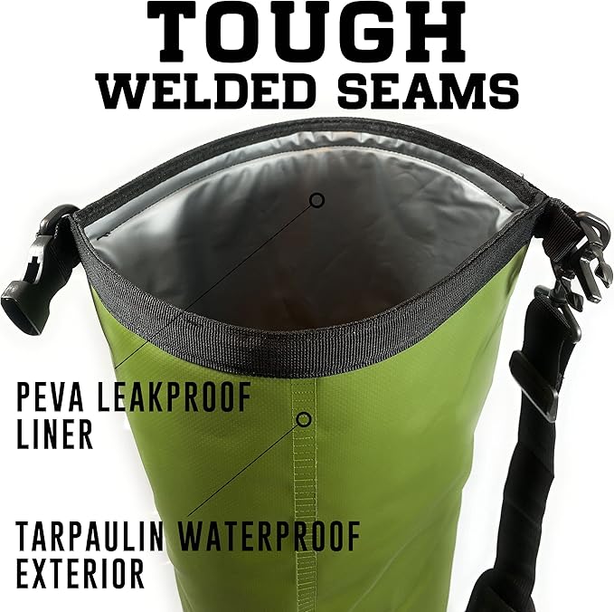 Insulated Dry Bag Floating Cooler – 10L / 15L / 25L Roll Top, Leak Proof, Waterproof, Collapsible, with Padded Shoulder Strap - Perfect for Kayaking Fishing Beach