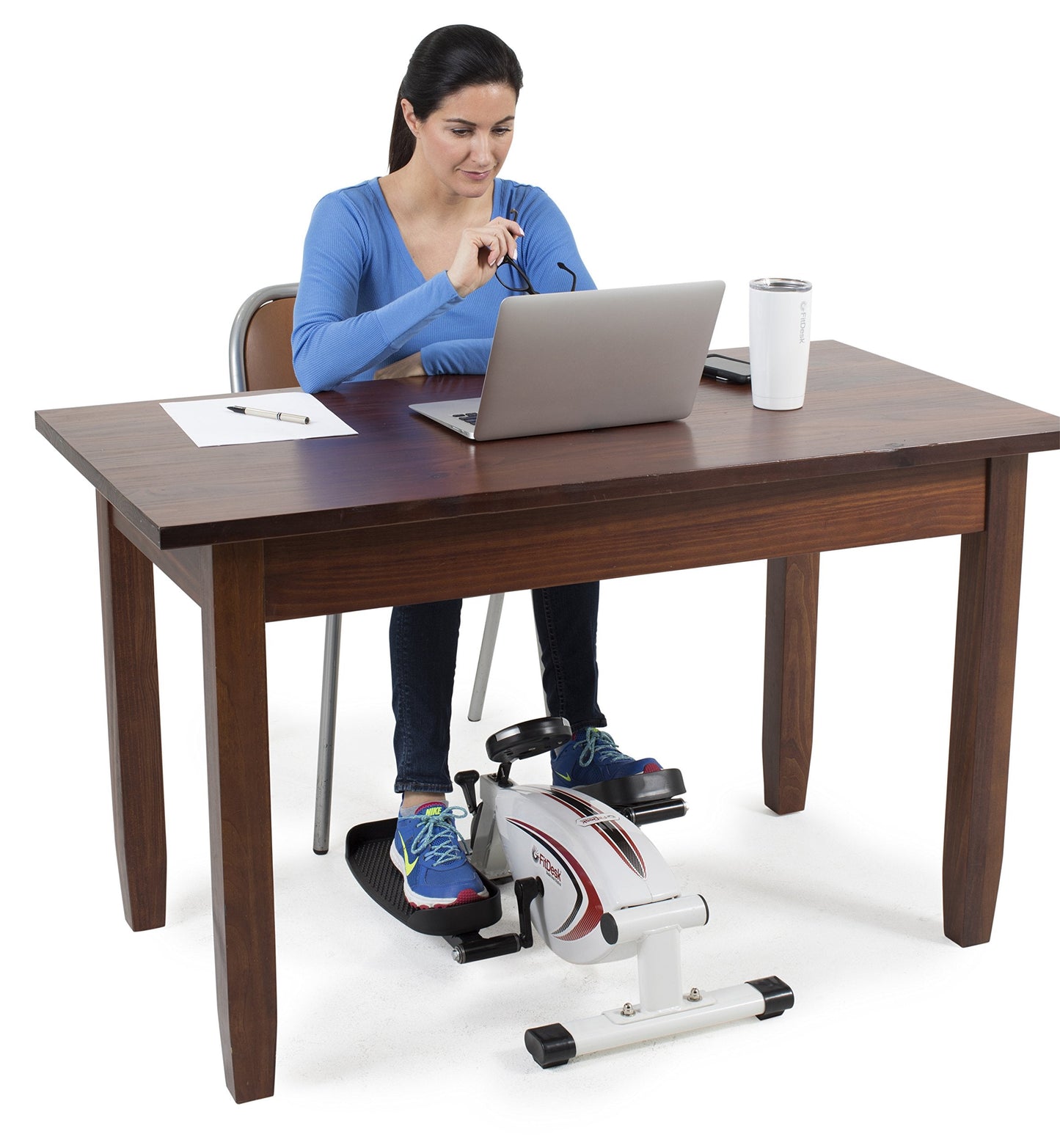 FitDesk Under Desk Elliptical Trainer - Elliptical Bike Pedal Machine for Home Use or Office
