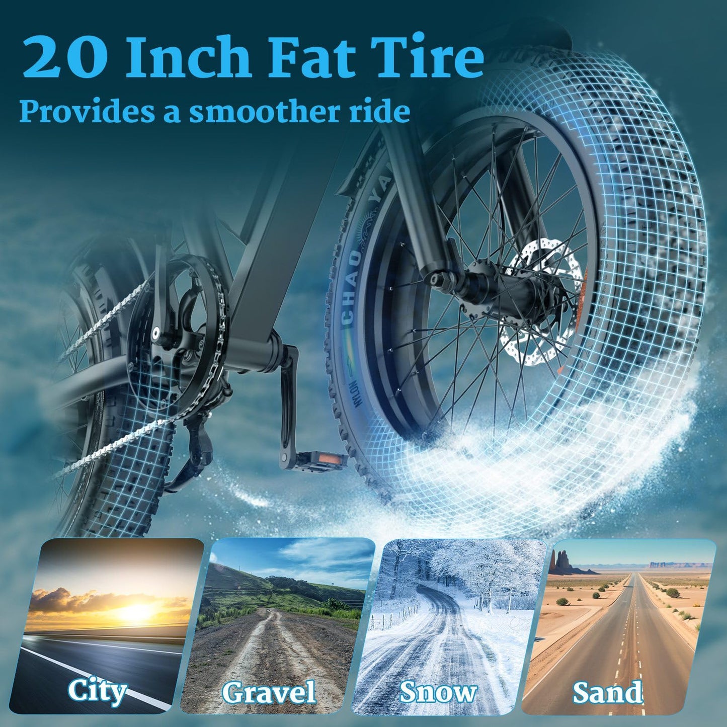 Electric Bike for Adults - K6 20 x 4 Inch Fat Tire, 750W/Peak 1500W Motor, 28MPH 48V15AH Detachable Battery, 4 Riding Modes Electric Dirt Bike, 7 Speed Electric Motorcycle, UL 2849 Certified