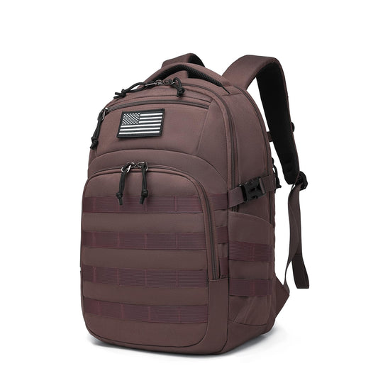 Wotony Military tactical backpack, backpack for men black tactical backpack small tactical backpack assault bag (Dark Coffee, 18.5 inch)